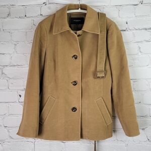 BURBERRY Tan Button-up Belted Jacket